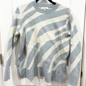Fate + Fortune Blue and Cream Knit Sweater. Size L.